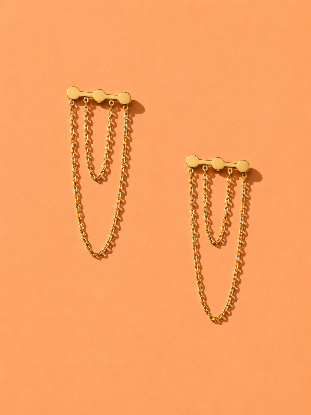 3 Dots Chain Earring