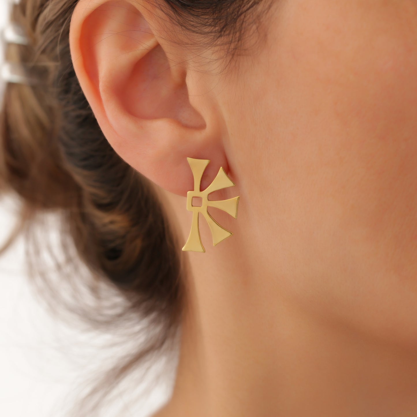 Cuneiform Collection - Cuneiform Sun Earring (As Pair)