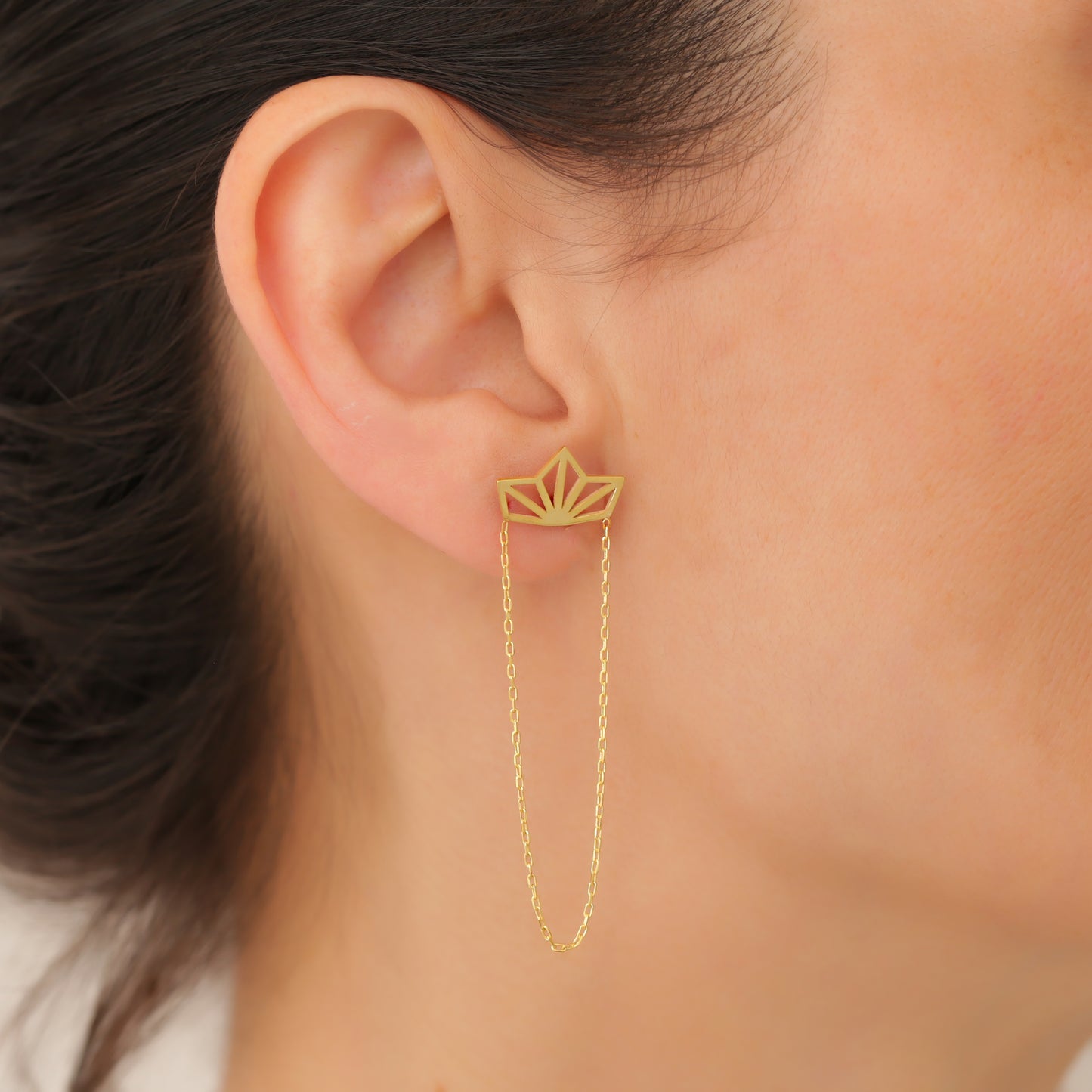 Life of Mathematics Collection - Lotus Chain Earring