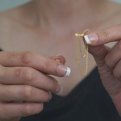 3 Dots Chain Earring