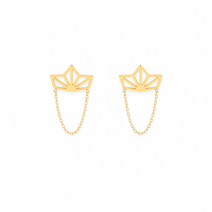 Lotus Chain Earring